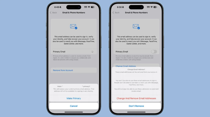平塘苹果手机维修分享苹果 iOS 18.1 支持设置“主要”邮箱地址并更改 iCloud 邮箱 